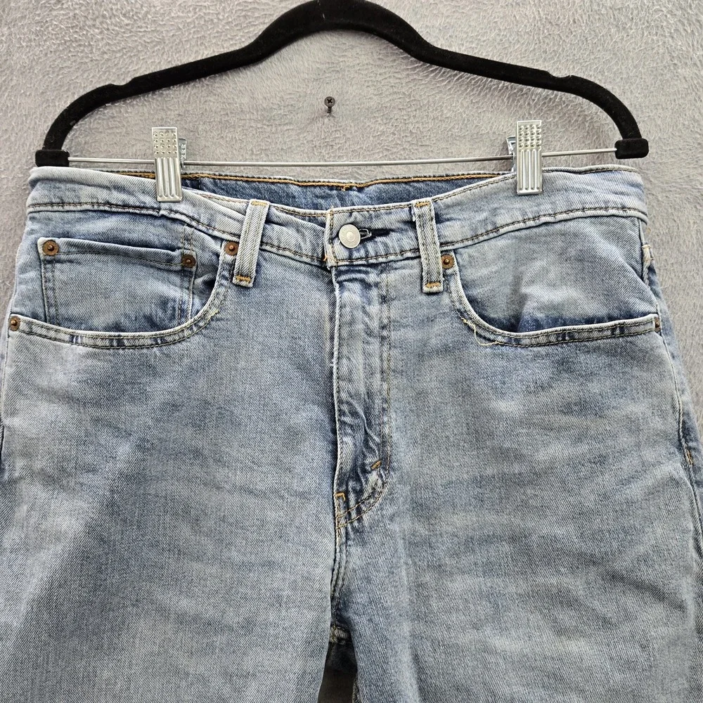 Levi's 502 Men Jeans 34X34 Light Blue Denim Relaxed Taper Fit 25
